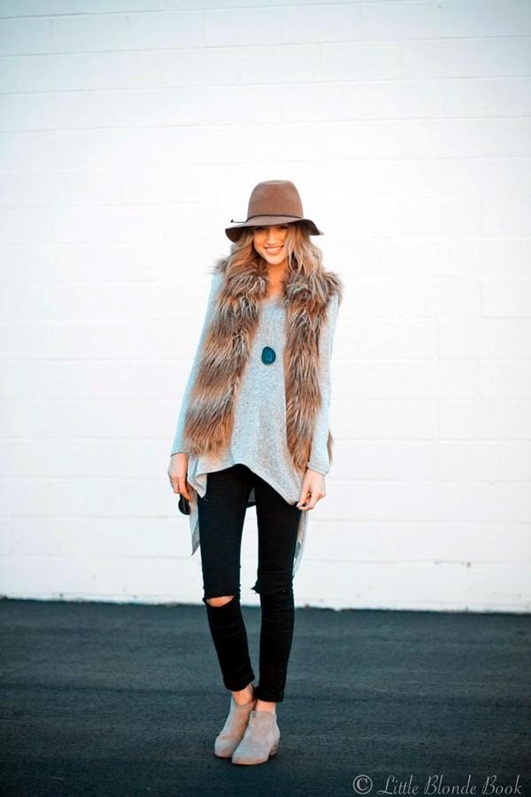 Fur Vest Outfits17 Ideas How to Wear Fur Vest with Any Outfit