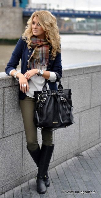 outfits with navy blue jacket