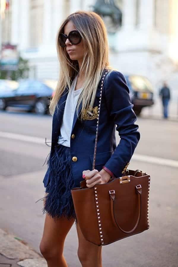 women outfits with blue coats