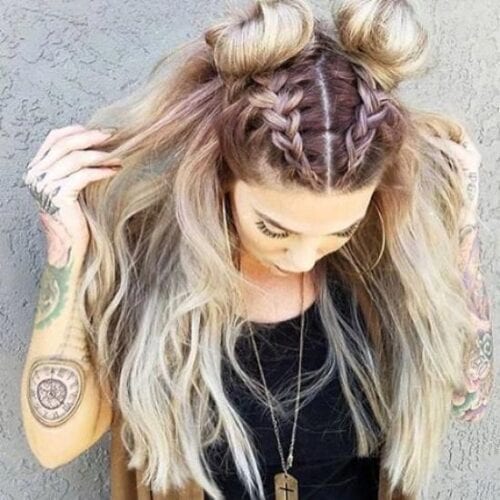 Hairstyle with Space Buns
