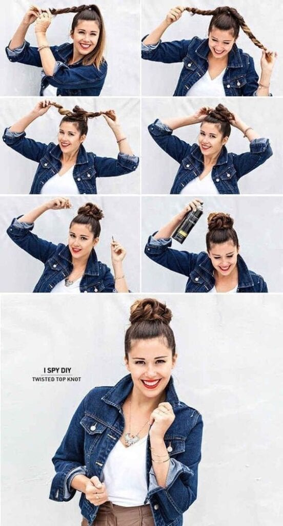 Perfect Half Up Bun with Hairspray