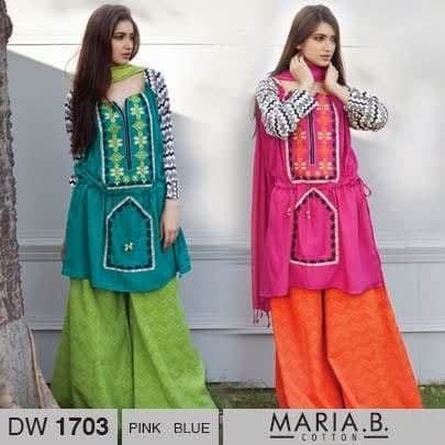 Brightly coloured short kurti with palazzo