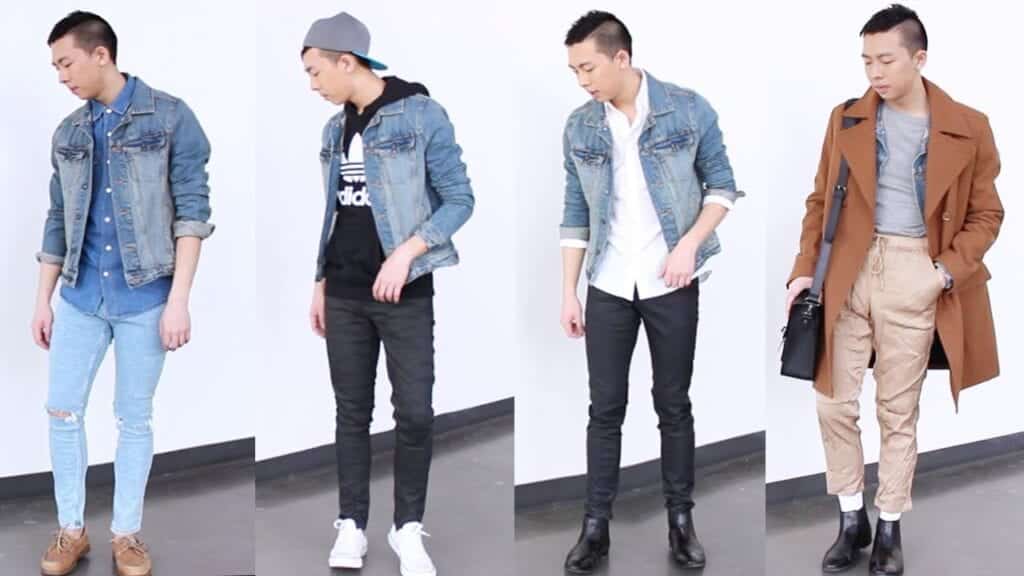 Outfits with denim jacket for men