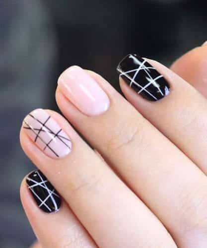 Geometric Nail Art in White