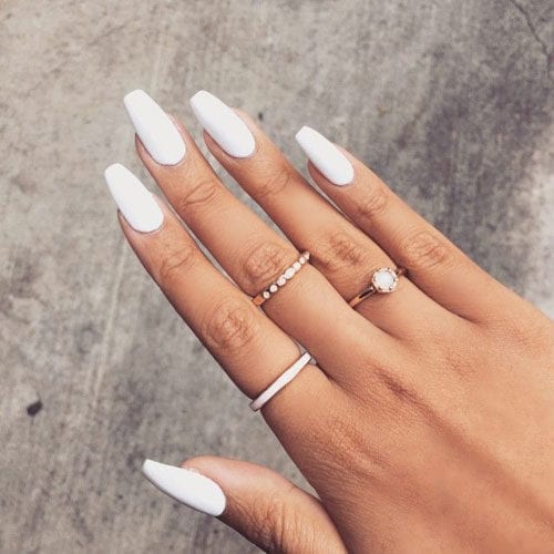 Simple White Manicure