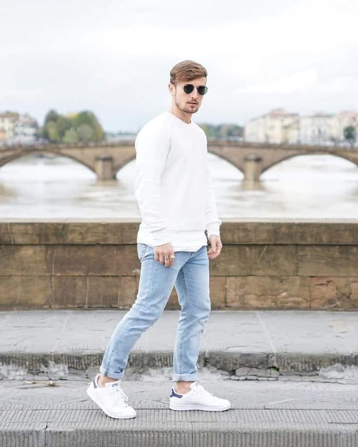 Men Outfit with White Shoes-16 Trendy Ways to Wear White Shoe's Outfit with White Shoes (1)