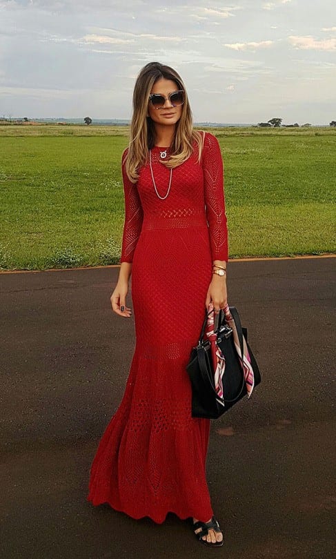 all red outfit women