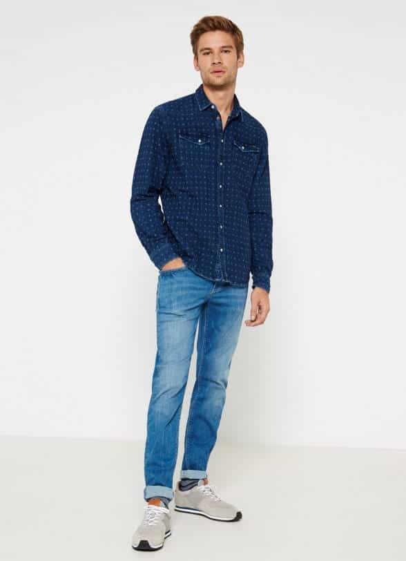 Polka Dot Dress Shirt with Jeans