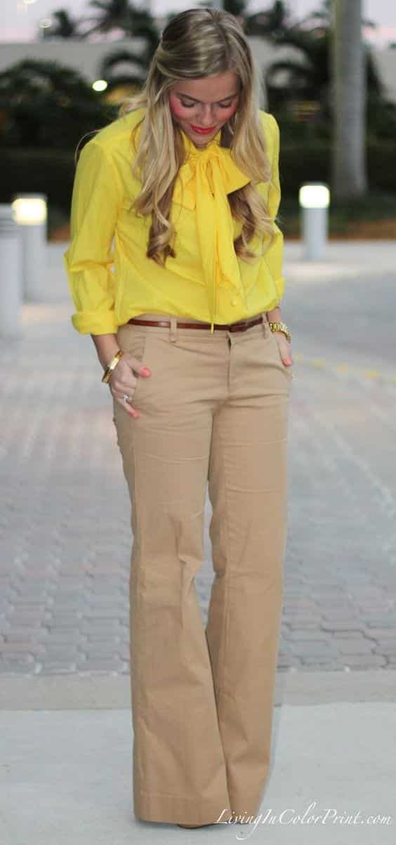 tops to wear with khaki pants