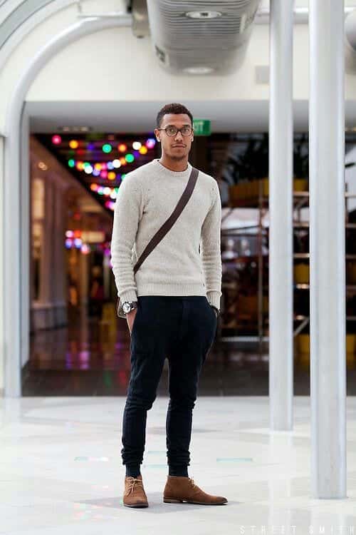 Black Pants with Brown Shoes for Men