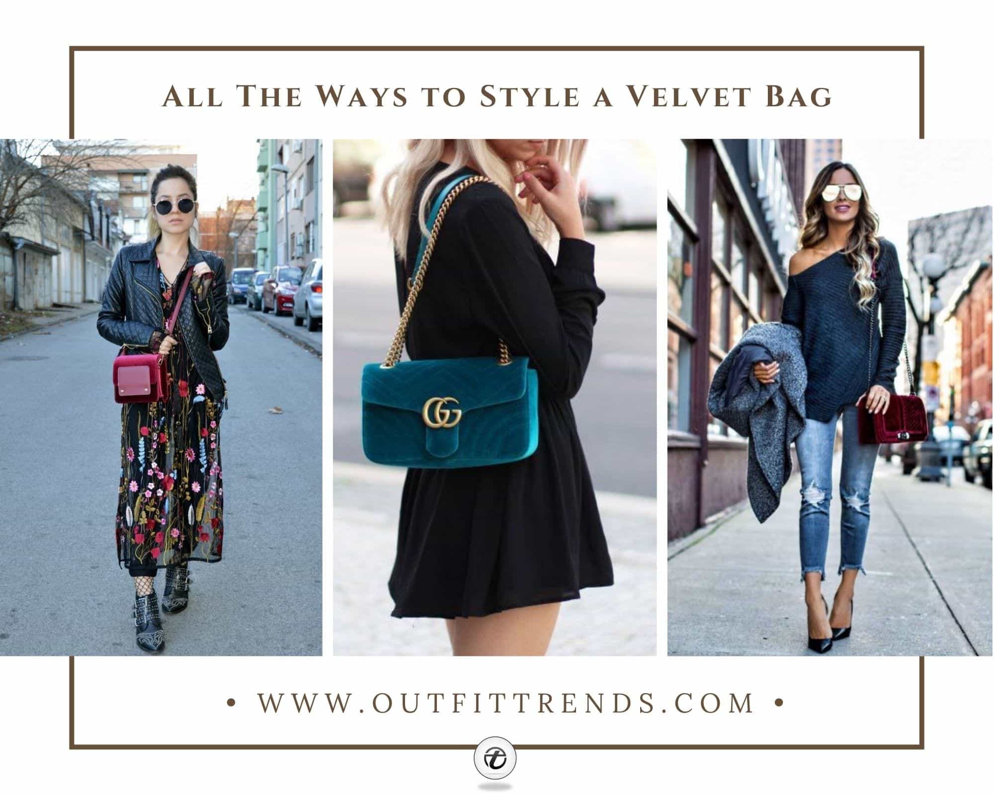 outfits with velvet bags