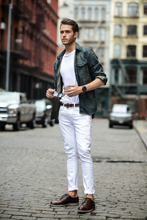 White jeans for men outfits