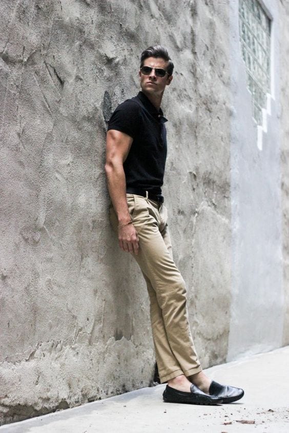 Best Of black shirt brown belt khaki pants Khaki pants outfits-20 ideas what to wear with men's ...