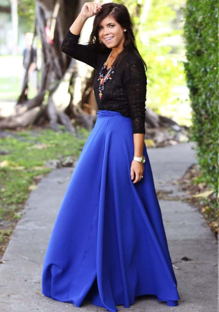 Cobalt Blue Skirt Outfits- 25 Ways to Wear Cobalt Blue Skirt