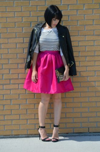Outfits with Pink Skirts-30 Ideas How to Wear Hot Pink Skirts