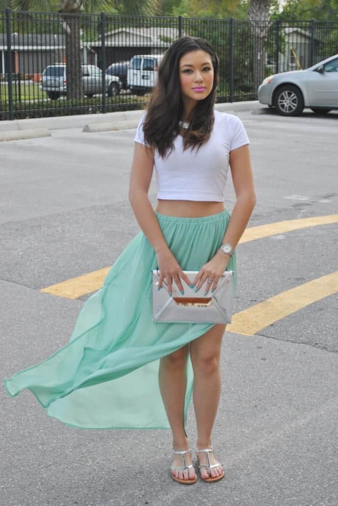 mint green skirt outfit ideas