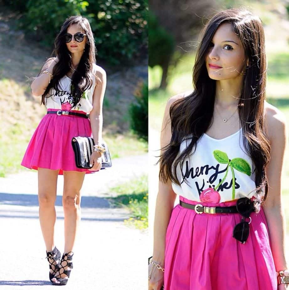 how to wear hot pink skirts (1)