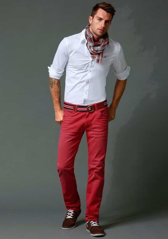 Men Outfits with Red Pants-30 Ways for Guys to Wear Red Pants