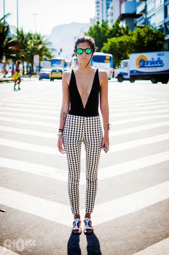 How to Wear Bodysuit with checkered Pants