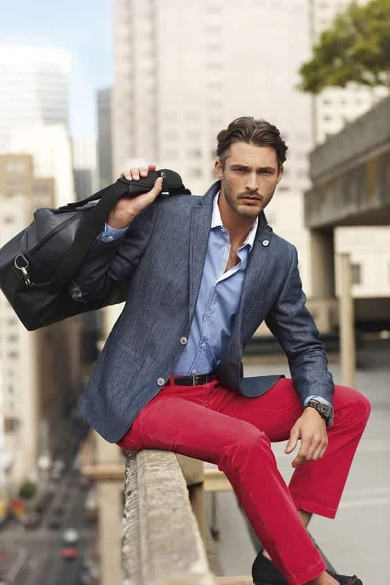 Men Outfits with Red Pants-30 Ways for Guys to Wear Red Pants