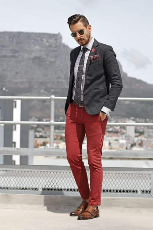 Men Outfits with Red Pants-30 Ways for Guys to Wear Red Pants