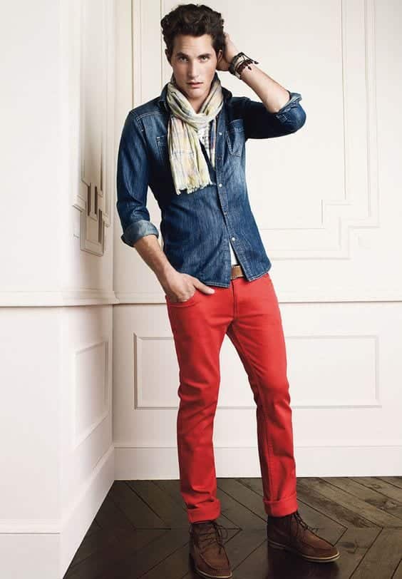 Men Outfits with Red Pants-30 Ways for Guys to Wear Red Pants