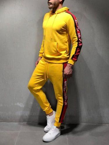 men's yellow pants outfits