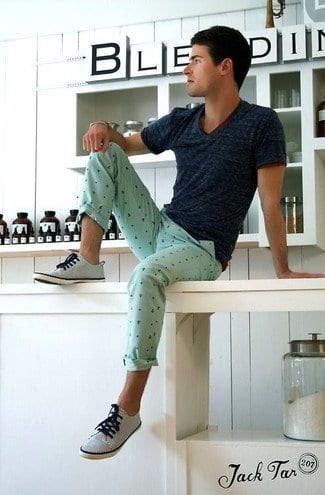 mint green trousers mens