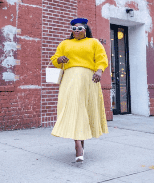 outfit with yellow skirt
