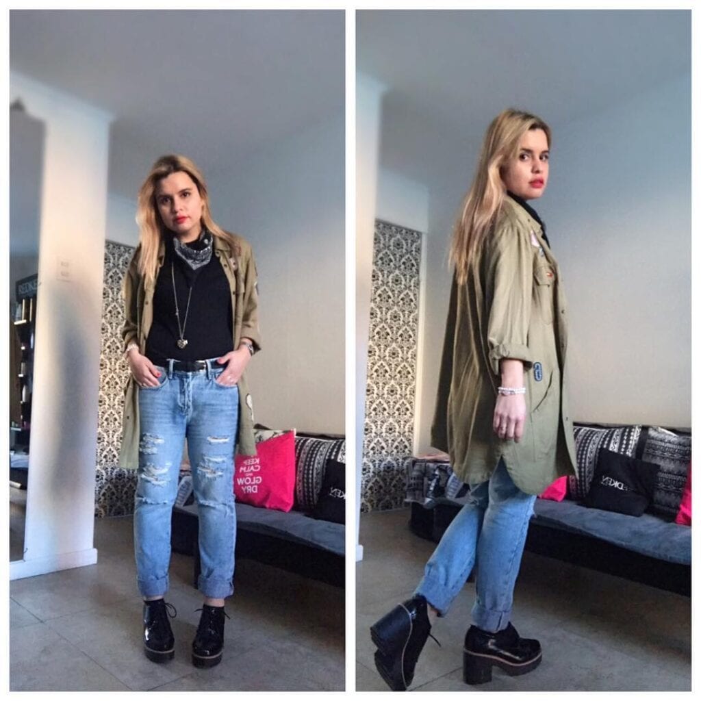 Black shirt with jeans what color shoes