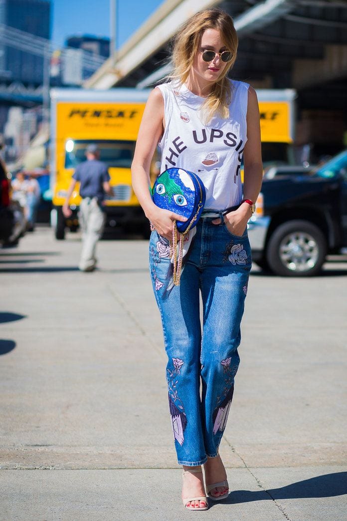 Embroidered Jeans 27 Ways to Wear Embroidered Jeans to Work