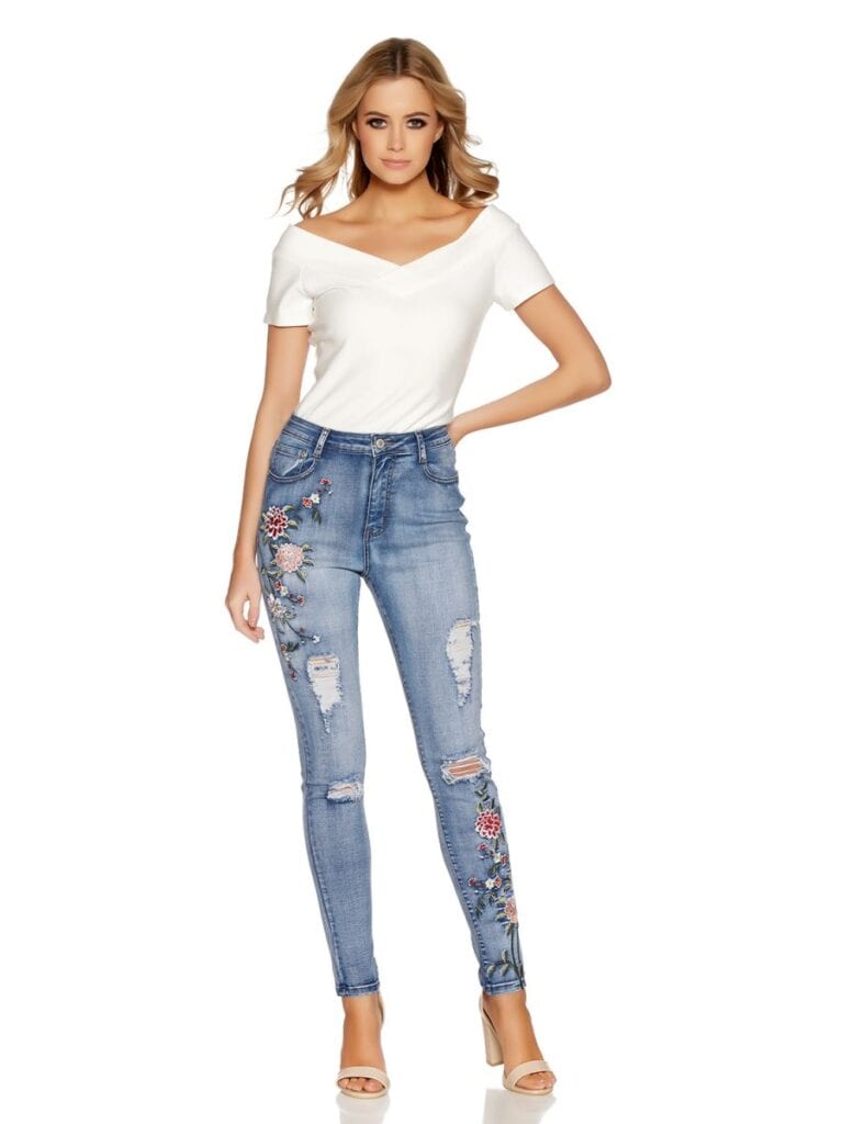 Embroidered Jeans for Girls (6)