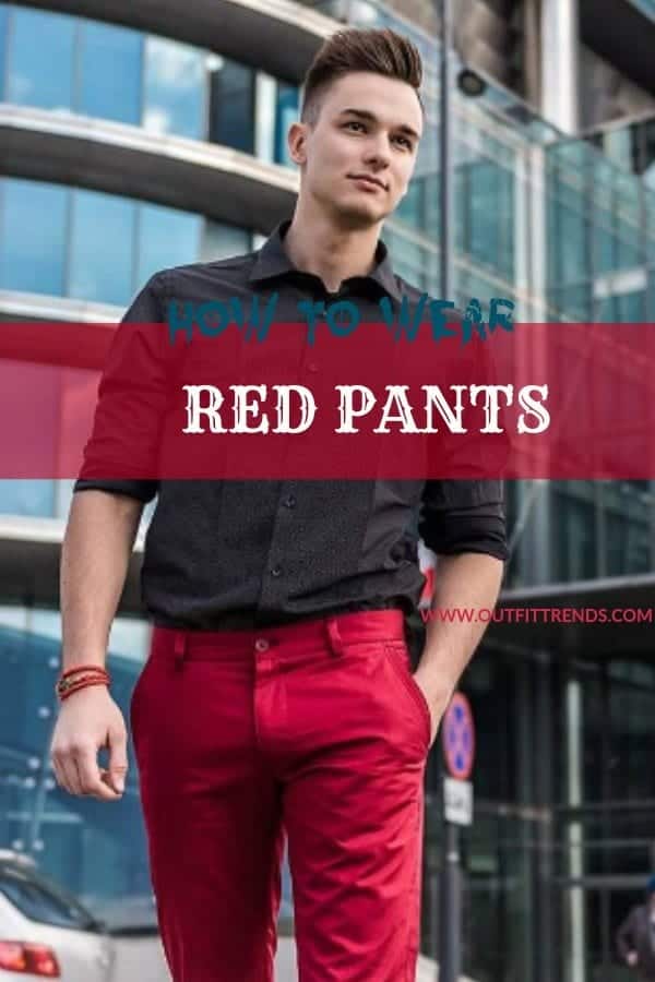 outfits with red jeans men