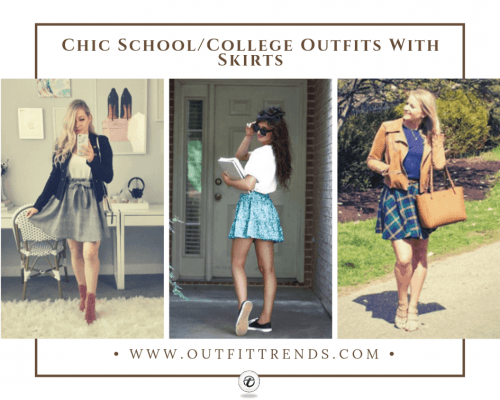 latest skirt outfits for school college