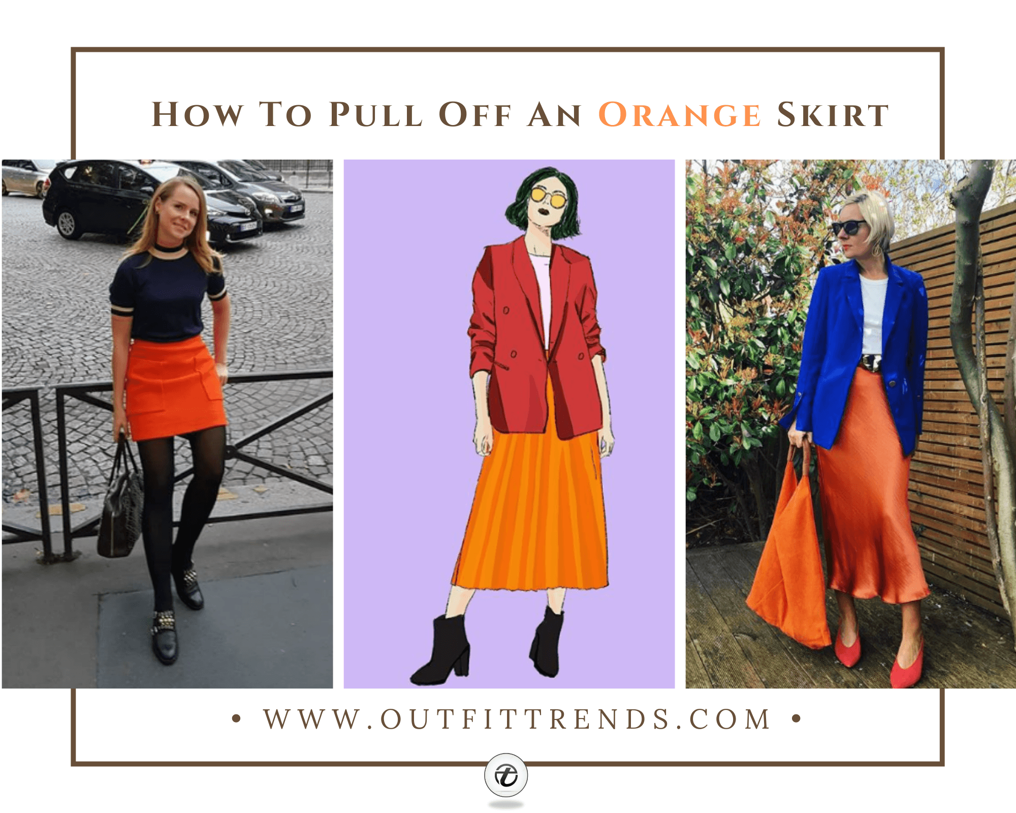 Orange Skirt Outfits - 30 Ideas On How To Wear Orange Skirts