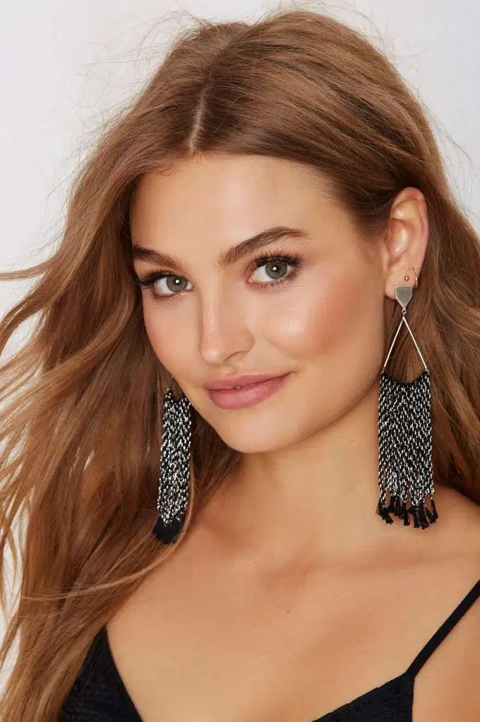 earrings with long hair