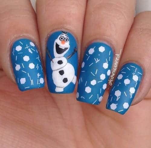 olaf themed nail ideas