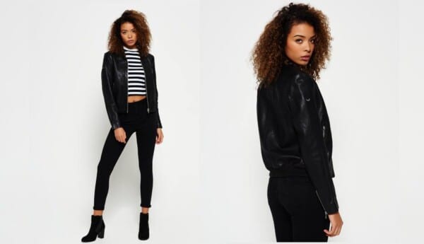 Leather bomber jacket outfits for women (6)