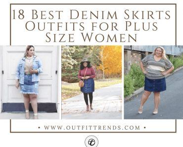 Plus size denim skirt outfits