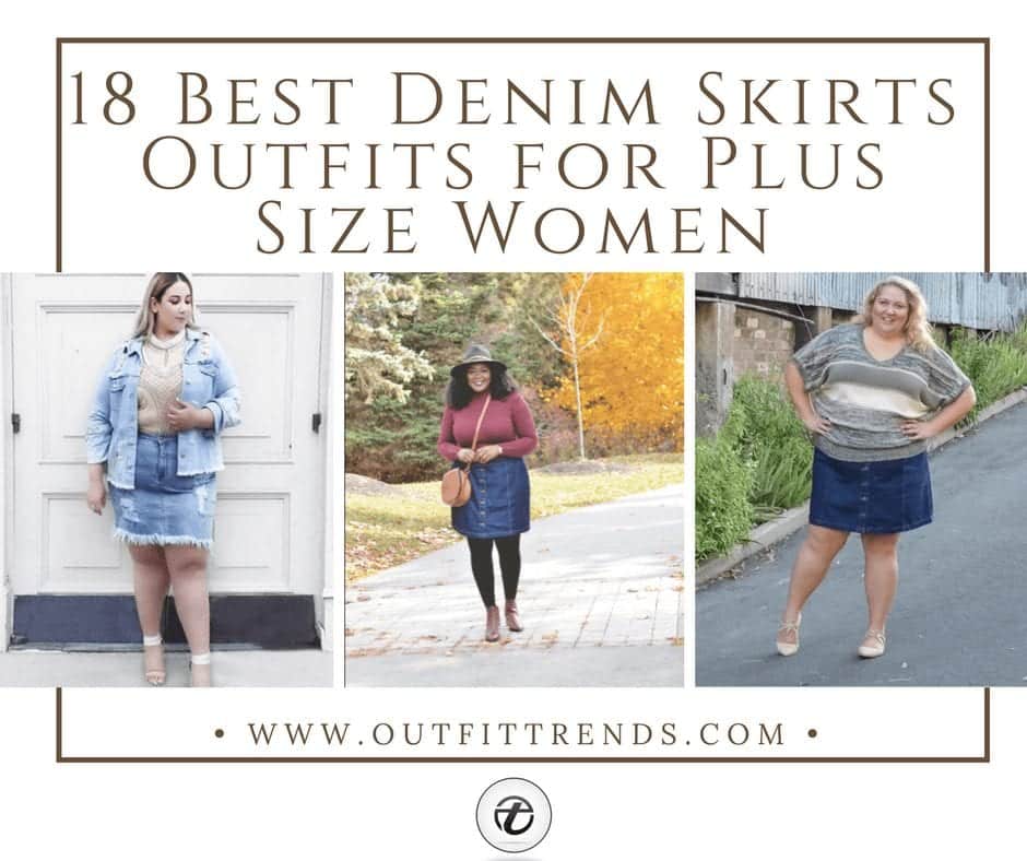 18 Best Denim Skirts Outfits for Plus Size Women to Wear