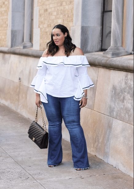 Plus Size Off-the-Shoulder Tops Outfits