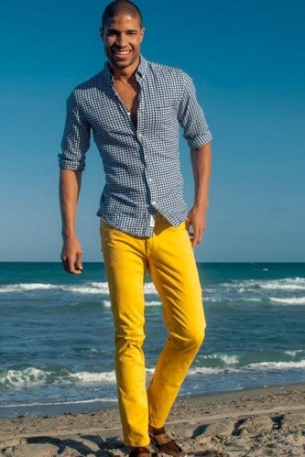 Men's Outfits with Mustard Pants