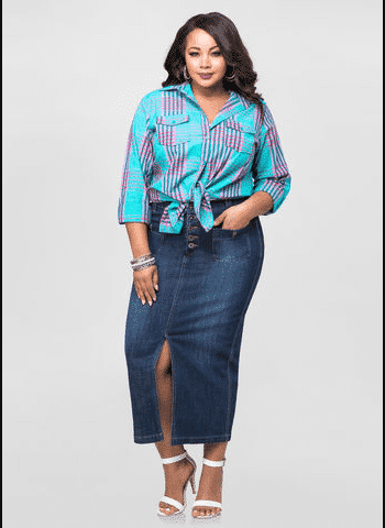 18 Best Denim Skirts Outfits for Plus Size Women 2019