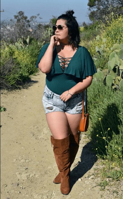 Plus size outfits with thigh high boots