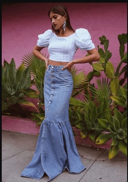  Outfit with Jeans Skirt