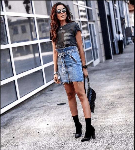 Outfit with Jeans Skirt