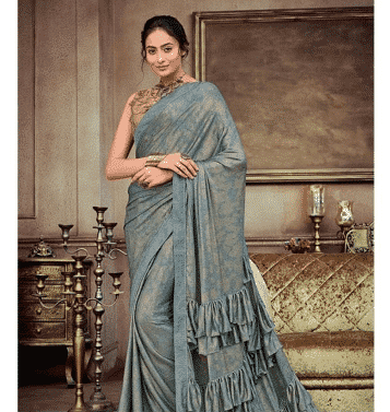 ruffle heavy sarees