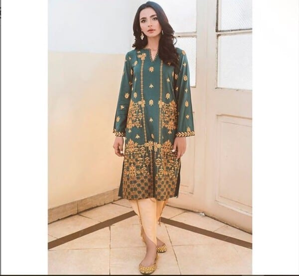 cross stitch tulip shalwar