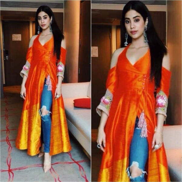 jhanvi kapoor orange angarkha