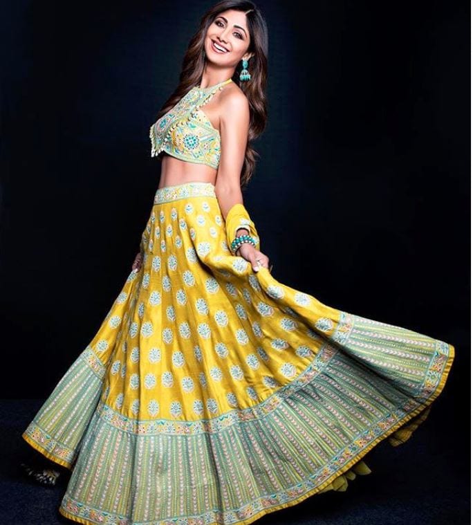 shilpa shetty yellow ghagra